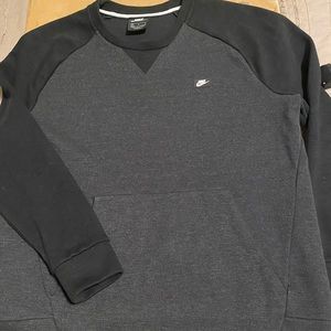 Nike Crewneck With Front Pocket Sz. M Grey & Black Black Label